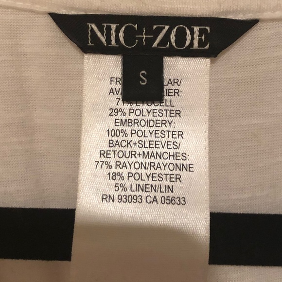 Nic + Zoe Embroidered White 3/4 Sleeve Blouse - Picture 2 of 4